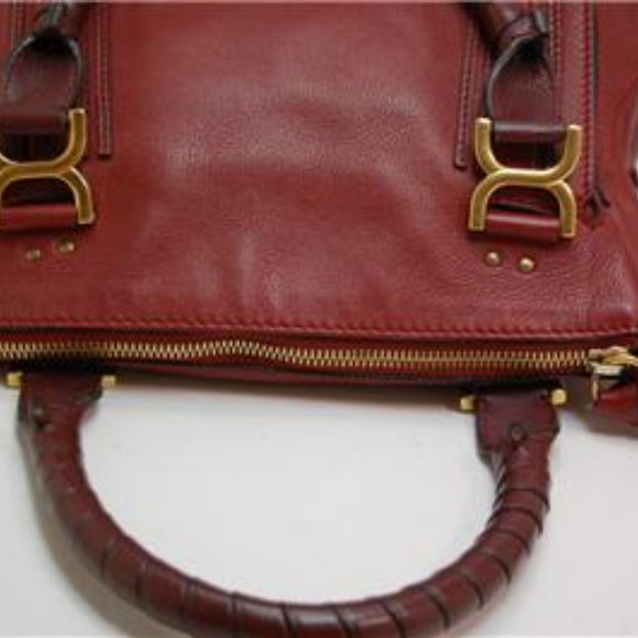 Auth Chloe Marcie Medium Shoulder Bag Leather Red - Picture 15 of 15